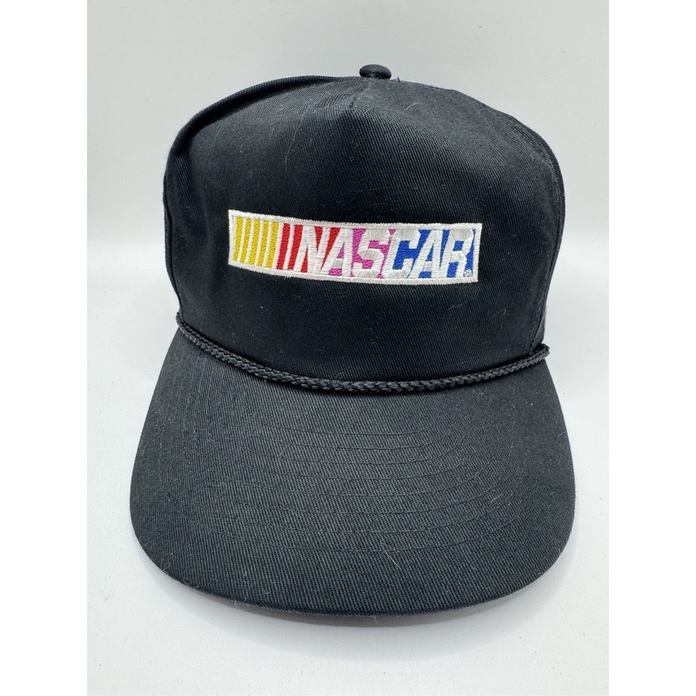 VTG NASCAR Logo Rope Snapback Hat Black Racing Cap Mohr's Made in Bangladesh